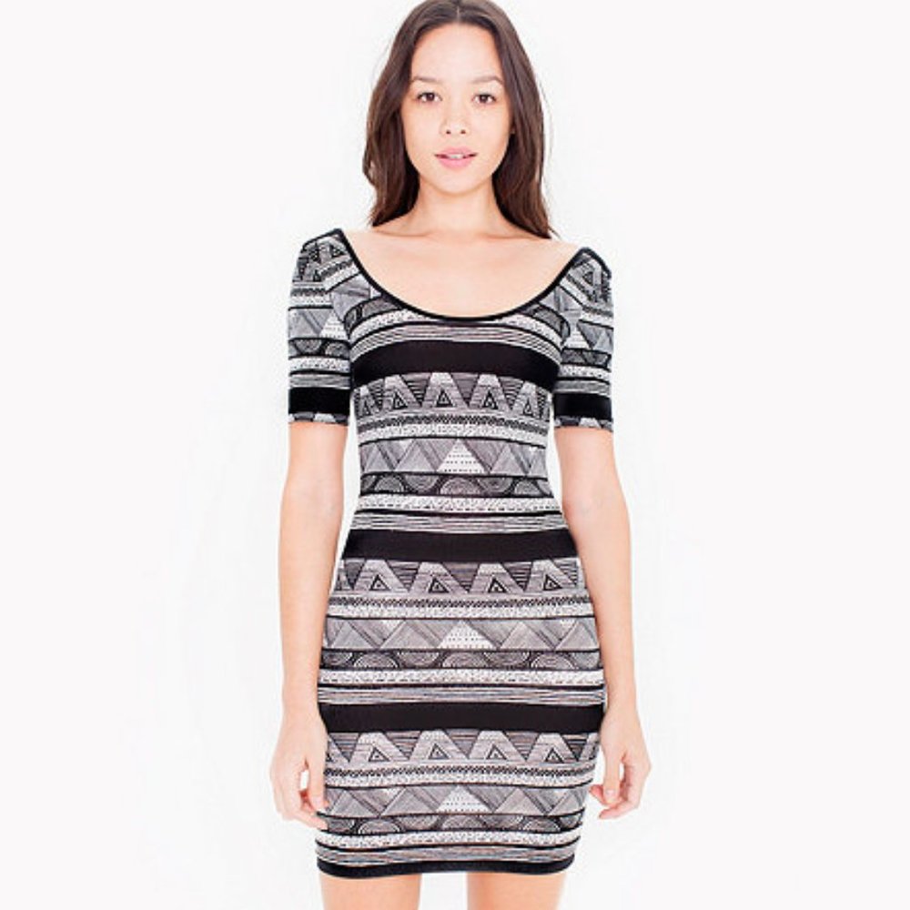 American Apparel Double U-Neck Dress Afrika Print